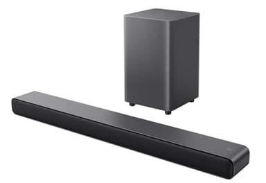 TCL Barra de Sonido S55HE 2.1, 220 vatios, Cine en casa, expansión de Sonido, Dolby Atmos, DTS Virtual:X, Barra de Sonido con subwoofer, Mando a Distancia único, Bluetooth 5.3, HDMI, USB
