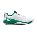 Wilson Zapatillas de Tenis Hombre Rush Pro 4.5 Clay, Malla Transpirable, Soporte y Resistencia a Abrasión, Excelentes para Amortiguación Ligera, Color: Blanco/Bósforo/Negro, Talla: 39.5