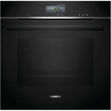 Siemens HR776G1B1 iQ700 - Horno inteligente empotrable con función de vapor, 60 x 60 cm, fabricado en Alemania, color negro, pirólisis activeClean e hidrólisis humidClean, Air Fry, programas