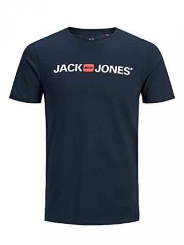 JACK & JONES Jjecorp Logo tee SS Crew Neck Noos, Camiseta Hombre, Azul (Navy Blazer Detail: Slim Fit), XX-Large
