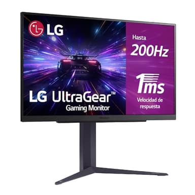 LG 27GS85Q-B - Monitor Gaming Ultragear, 27", Nano IPS, 2560x1440, 16:9, 200 Hz, 1 ms/HDMI/FreeSync/Conectividad Universal, No Curvo, No Pivotable, Morado Grisáceo