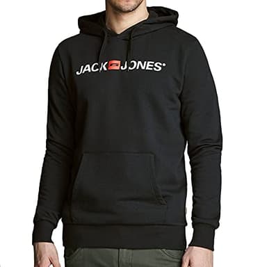 JACK & JONES Jjecorp Logo Sweat Hood, Capucha Hombre, Negro (Black Detail:Reg Fit), XL