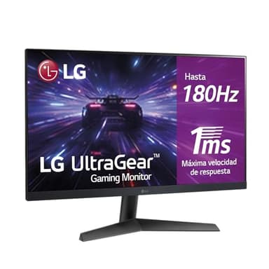 LG 24GS60F-B - Monitor Gaming Ultragear, 24", IPS, 1920x1080, 16:9, 180 Hz, 1 ms/G-Sync Compatible/FreeSync/HDR10, No Curvo, Inclinación Ajustable, Negro
