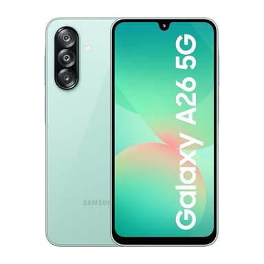 Samsung Galaxy A26 5G (Awesome Mint, 8 GB, 256 GB) | Inteligencia impresionante (IA) | Círculo para buscar | Gemini Live | Pantalla FHD+ sAMOLED | Cámara OIS de 50 MP | Clasificación IP67