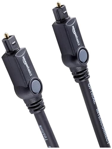 Amazon Basics Cable óptico de Audio Digital Toslink (1 m), para Televisión, Negro