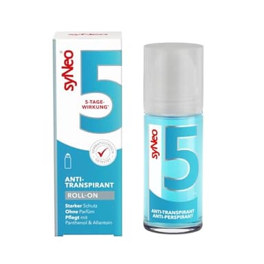syNeo 5 Antitranspirante Roll-On – Efecto de 5 días – Contra el sudor y el olor – Desodorante para axilas – Testado dermatológicamente – Para mujeres y hombres – Fabricado en Alemania – 50 ml