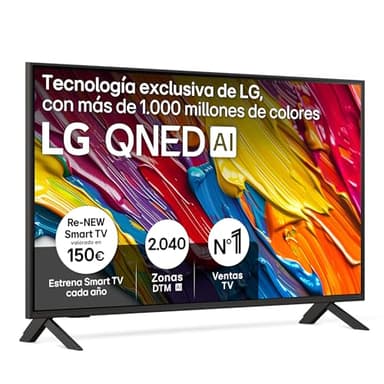 LG 43QNED84A6C - TV 43", 4K QNED EVO, Smart TV, WebOS 25, Procesador Potente e Inteligente, Super Upscaling, Dolby Dilgital Plus, Alexa/Google Assistant, Negro
